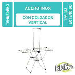 KLEINE WOLKE - Tendedero de ropa con colgador vertical 156x70x200cm acero inoxidable