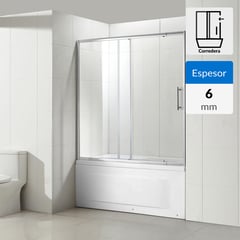 SENSI DACQUA - Mampara ajustable 6 mm 150-170x150cm