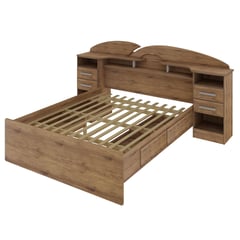 DECOCASA - Cama 2 plazas con cajón + 2 veladores