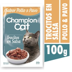 CHAMPION CAT - Alimento húmedo pollo pavo 100 gr