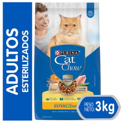 CAT CHOW - Alimento Esterilizado para Gato Adulto Carne 3 kg