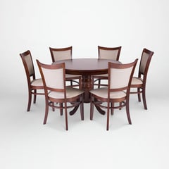 CIC - Comedor 6 Personas Redonda 106x75x106 cm Café