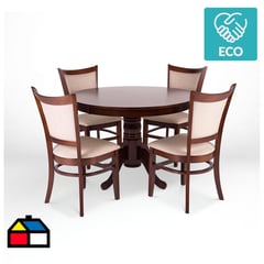 CIC - Juego de comedor 4 sillas 106x106 Arena