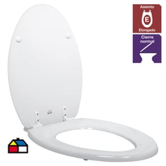 BEMIS - Asiento WC elongado madera blanco