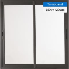 TERMOHOME - Ventana corredera 150x200 cm termopanel aluminio grafito