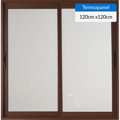 TERMOHOME - Ventana corredera 120x120 cm termopanel aluminio roble