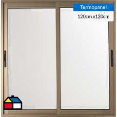 TERMOHOME - Ventana corredera 120x120 cm termopanel aluminio titanio