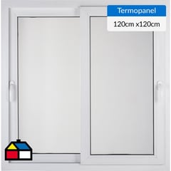 TERMOHOME - Ventana corredera 120x120 cm termopanel PVC blanco