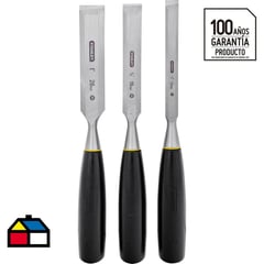 STANLEY - Set de formones acero 3 unidades