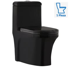 DOMSA - Sanitario One piece a Piso 30,5 cm 6 Litros SD1001-300-N Negro