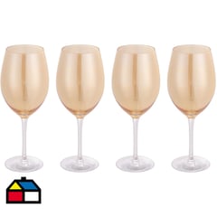 JUST HOME COLLECTION - Set de 4 Copas Vino Tinto Ámbar 460 ml