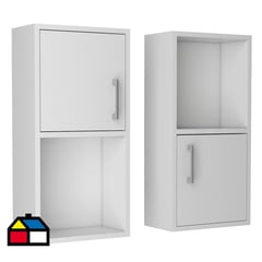 TUHOME - Set 2 muebles de baño 30x16x60 cm blanco