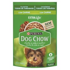 DOG CHOW - Pouch cachorro razas pequeñas carne y leche 100 gr