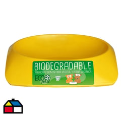 DECOGREEN - Plato de comida para mascota grande biodegradable Amarillo