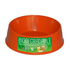 DECOGREEN - Plato de comida para mascota pequeño biodegradable Naranjo