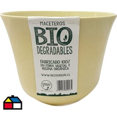 DECOGREEN - Macetero redondo de fibras naturales 16,5x16,5x13 cm