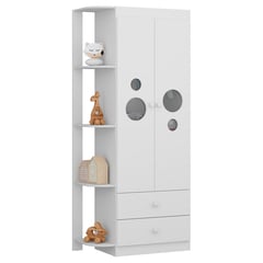 KIDSCOOL - Clóset 2 Puerta(s) 2 Cajone(s) 2 Repisa(s) 79x191x40 cm Blanco