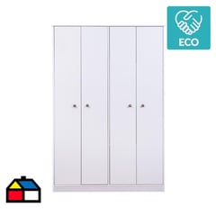 CIC - Closet 4 puertas lucerna 126x52x182 cm blanco