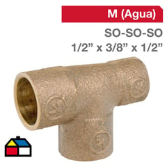 CONEX - Tee Bronce SO/SO/SO 1/2" x 3/8" x 1/2" 1u