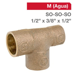 CONEX - Tee Bronce SO/SO/SO 1/2" x 3/8" x 1/2" 1u