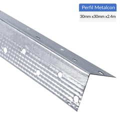 SUPERFIL - Perfil Tabiques Esquinero Perforado Metal 30x30 mm 2,40 m