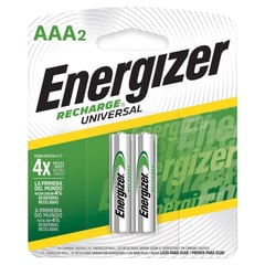 ENERGIZER - Pack de 2 pilas recargables AAA 700 mAh 1,2V