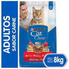 CAT CHOW - Alimento seco para Gato Adulto Carne 8 kg