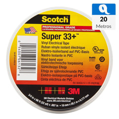 3M - Cinta Aisladora Eléctrica 19 mm x 20 mts Super 33 Negra