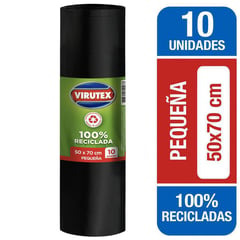 VIRUTEX - Bolsa Basura 50x70 cm 30 Litros 10 unidades