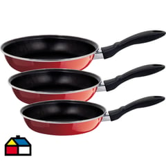 MAGEFESA - Set sartenes 18/20/24 cm rojo