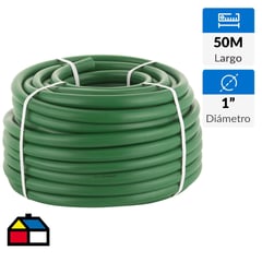 ERGO - Manguera jardin pvc reforzada 1" rollo 50 m sin accesorios