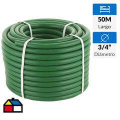 ERGO - Manguera jardin pvc reforzada 3/4" rollo 50 m sin accesorios