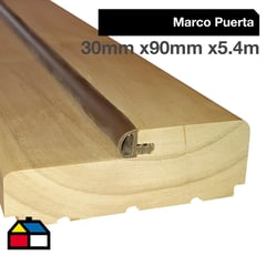 HOLZTEK - Juego marco puerta pino con burlete 30 mm x 90 mm x 5,4 m