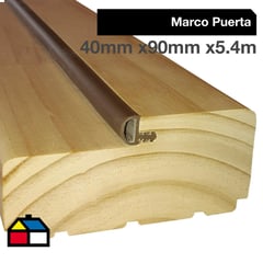 HOLZTEK - Juego marco puerta pino con burlete 40 mm x 90 mm x 5,4 m