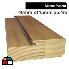 HOLZTEK - Juego marco puerta pino con burlete 40 mm x 115 mm x 5,4 m