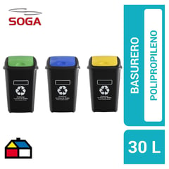 SOGA - Set 3 basurero eco 30 litros