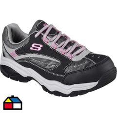 SKECHERS WORK - Zapato de Trabajo Mujer Talla 38 Biscoe 76601 Bkgy