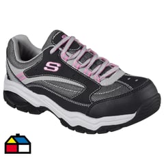 SKECHERS WORK - Zapato de Trabajo Mujer Talla 39 Biscoe 76601 Bkgy