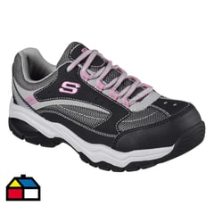 SKECHERS WORK - Zapato de Trabajo Mujer Talla 35 Biscoe 76601 Bkgy