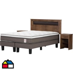 ROSEN - Cama europea New Style 6 2 plazas + Muebles