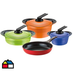 ROICHEN - Batería de Cocina 7 Piezas Cerámica Premium Multicolor