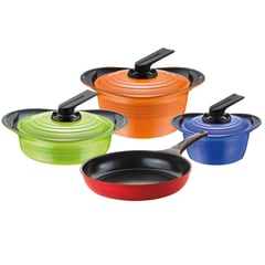 ROICHEN - Batería de Cocina 7 Piezas Cerámica Premium Multicolor