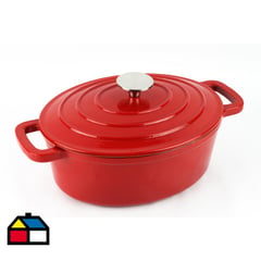 MAGEFESA - Olla ovalada con tapa 28 cm hierro roja