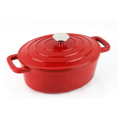 MAGEFESA - Olla ovalada con tapa 28 cm hierro roja