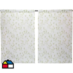 ATMOSPHERA HOME - Cortina cocina hojas verdes 2 paños 70x115 cm