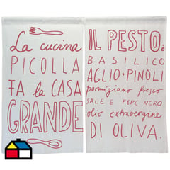 ATMOSPHERA HOME - Cortina cocina Italiana tinto 2 paños 70x115 cm