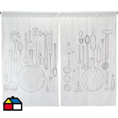 ATMOSPHERA HOME - Cortina cocina tabla usleros 2 paños 70x115 cm