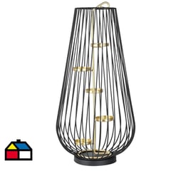 JUST HOME COLLECTION - Porta tealight de metal 37 cm color negro y dorado