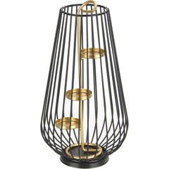 JUST HOME COLLECTION - Porta tealight de metal 26 cm color negro y dorado