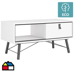 TVILUM - Mesa de centro 101,8x48x50 blanco